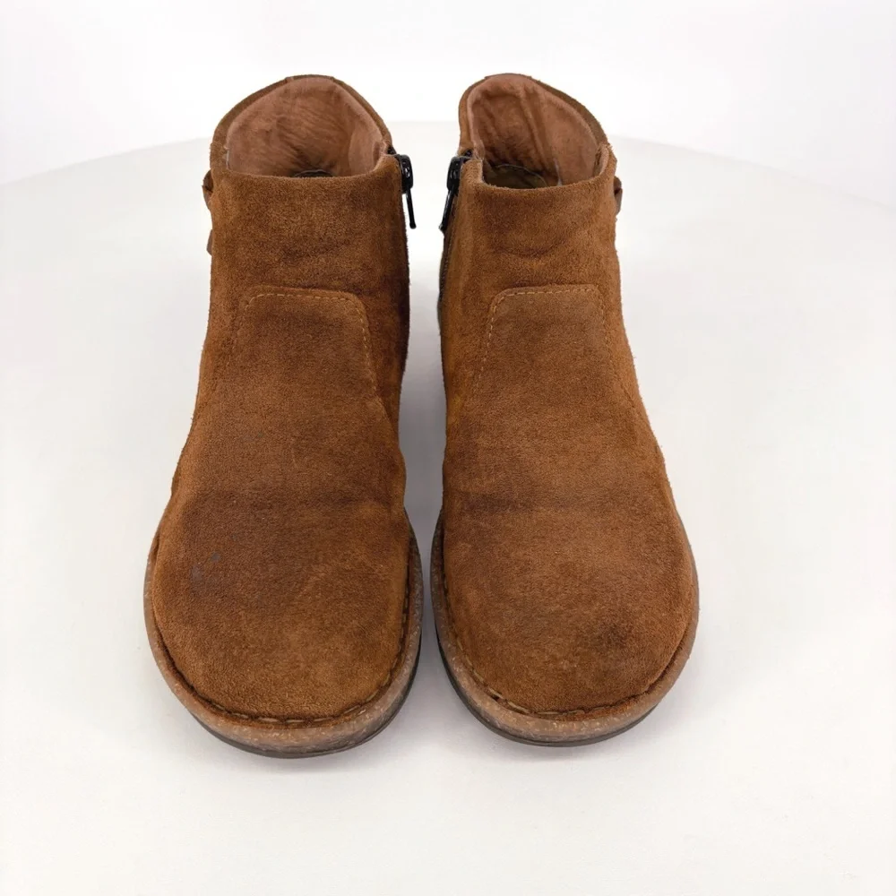 BORN | Viana Leather Wedge Bootie in Distressed Brown | Sz 7 - Picture 5 of 14